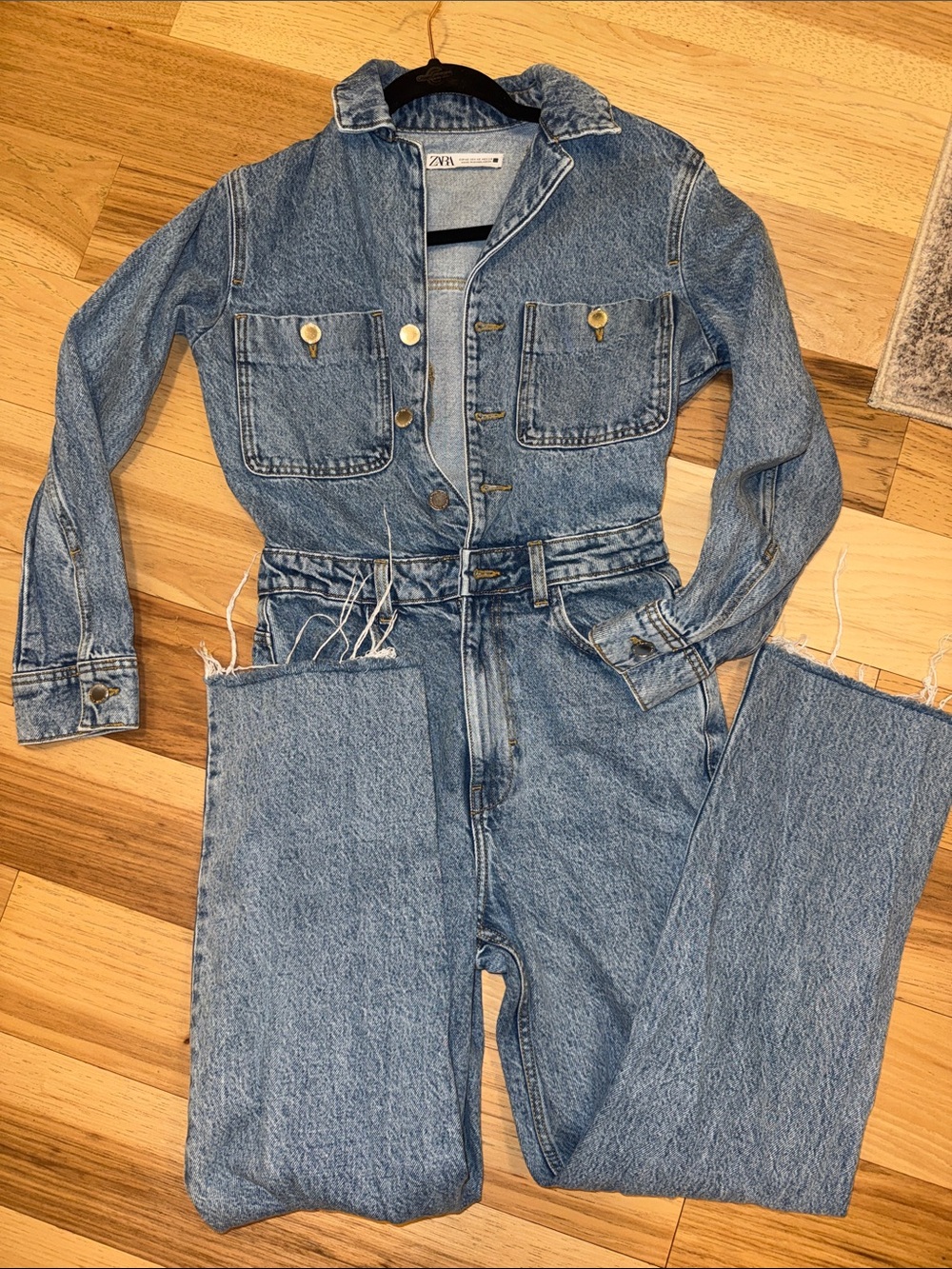 Zara Blue Denim Women's Overalls Jumpsuit